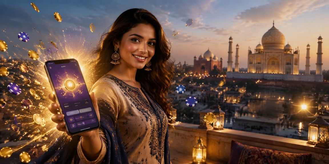 Indian player enjoying mobile casino betting with clear payment options