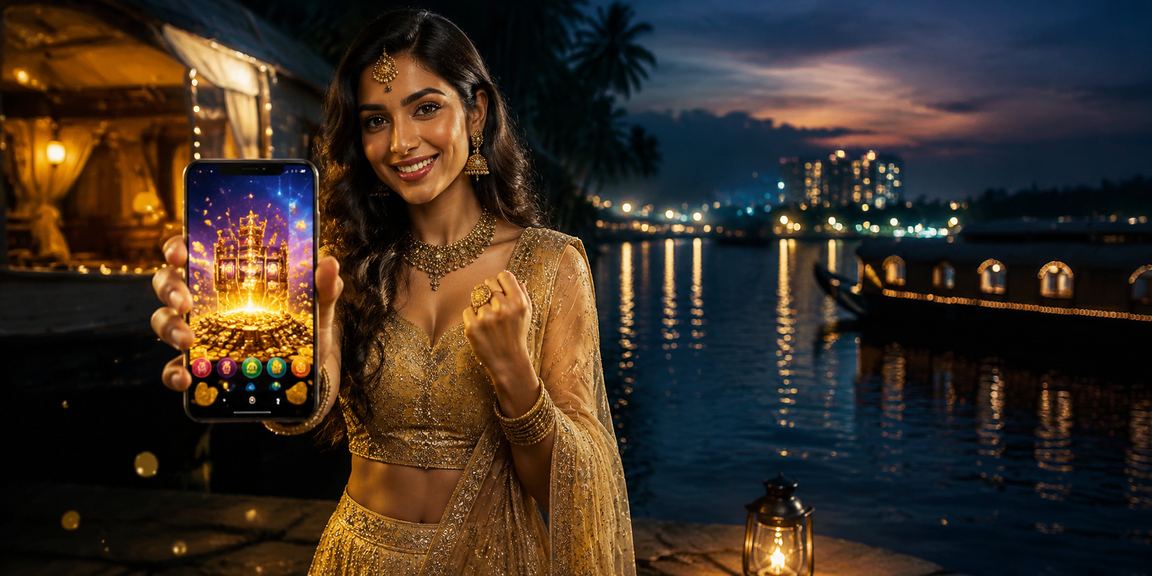Mobile user making secure payment for casino on Kerala backwaters